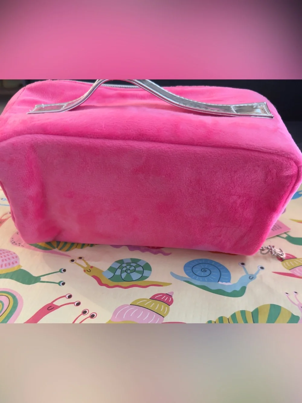 Juicy Couture Hot Pink Velour Cosmetic Bag Makeup Case NWT
